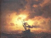 marcus larson Stemship in Sunset Germany oil painting artist